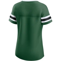Women New York Jets T-Shirts | Women^Women's Fanatics Green Original State Lace-Up T-Shirt