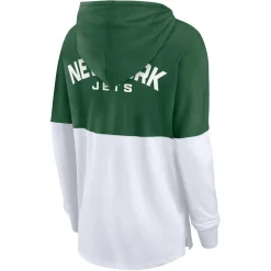 Women New York Jets T-Shirts | Women^Women's Fanatics Green/White Backup Option Long Sleeve Hoodie T-Shirt