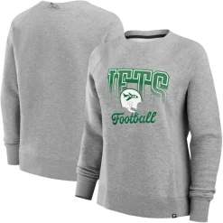 Women New York Jets Sweatshirts & Fleece | Women^Women's Fanatics Heather Gray Hit Hard Fleece Pullover Sweatshirt