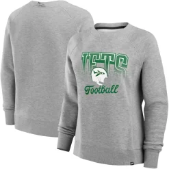 Women New York Jets Sweatshirts & Fleece | Women^Women's Fanatics Heather Gray Hit Hard Fleece Pullover Sweatshirt