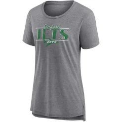 Women New York Jets T-Shirts | Women^Women's Fanatics Heather Gray Up The Middle Tri-Blend T-Shirt