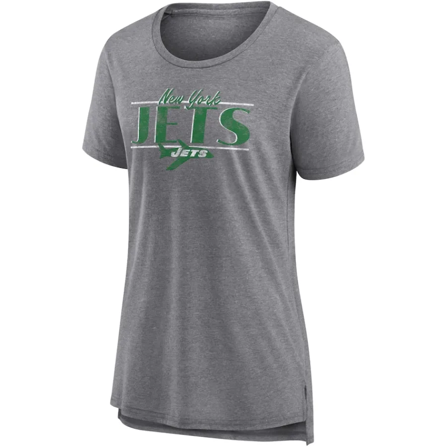 Women New York Jets T-Shirts | Women^Women's Fanatics Heather Gray Up The Middle Tri-Blend T-Shirt