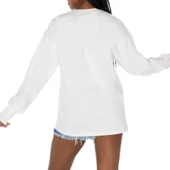 Women New York Jets Jackets^Women's Gameday Couture White Time Out Oversized Long Sleeve T-Shirt