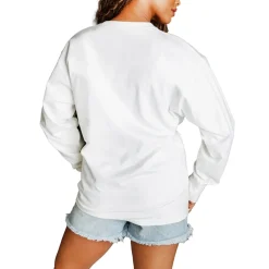 Women New York Jets Jackets^Women's Gameday Couture White Big Goals Oversized Long Sleeve T-Shirt