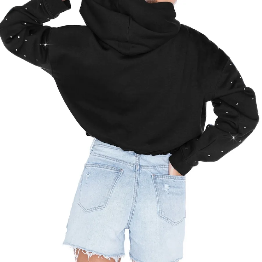 Women New York Jets Jackets^Women's Gameday Couture Black Like A Star Scrunch Waist Pullover Hoodie