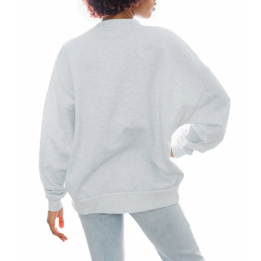 Women New York Jets Jackets | Sweatshirts & Fleece^Women's Gameday Couture Oatmeal Superstar Premium Fleece Drop Shoulder Pullover Sweatshirt