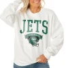 Women New York Jets Sweatshirts & Fleece | Women^Women's Gameday Couture White Oversized Line Pullover Sweatshirt