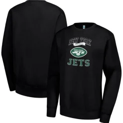 Women New York Jets Jackets | Sweatshirts & Fleece^Women's G-III 4Her By Carl Banks Black Team Tri-Blend Fleece Pullover Sweatshirt