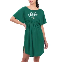 Women New York Jets Swimsuits^Women's G-III 4Her By Carl Banks Green Versus Swim Cover-Up