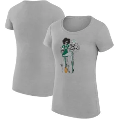 Women New York Jets Jackets^Women's G-III 4Her By Carl Banks Heather Gray Football Girls Fitted T-Shirt