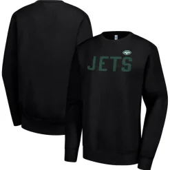 Women New York Jets Jackets | Sweatshirts & Fleece^Women's G-III 4Her By Carl Banks Black Dot Print Fleece Pullover Sweatshirt