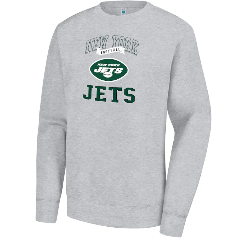 Women New York Jets Jackets | Sweatshirts & Fleece^Women's G-III 4Her By Carl Banks Heather Gray Team Tri-Blend Fleece Pullover Sweatshirt