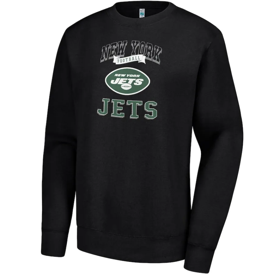 Women New York Jets Jackets | Sweatshirts & Fleece^Women's G-III 4Her By Carl Banks Black Team Tri-Blend Fleece Pullover Sweatshirt