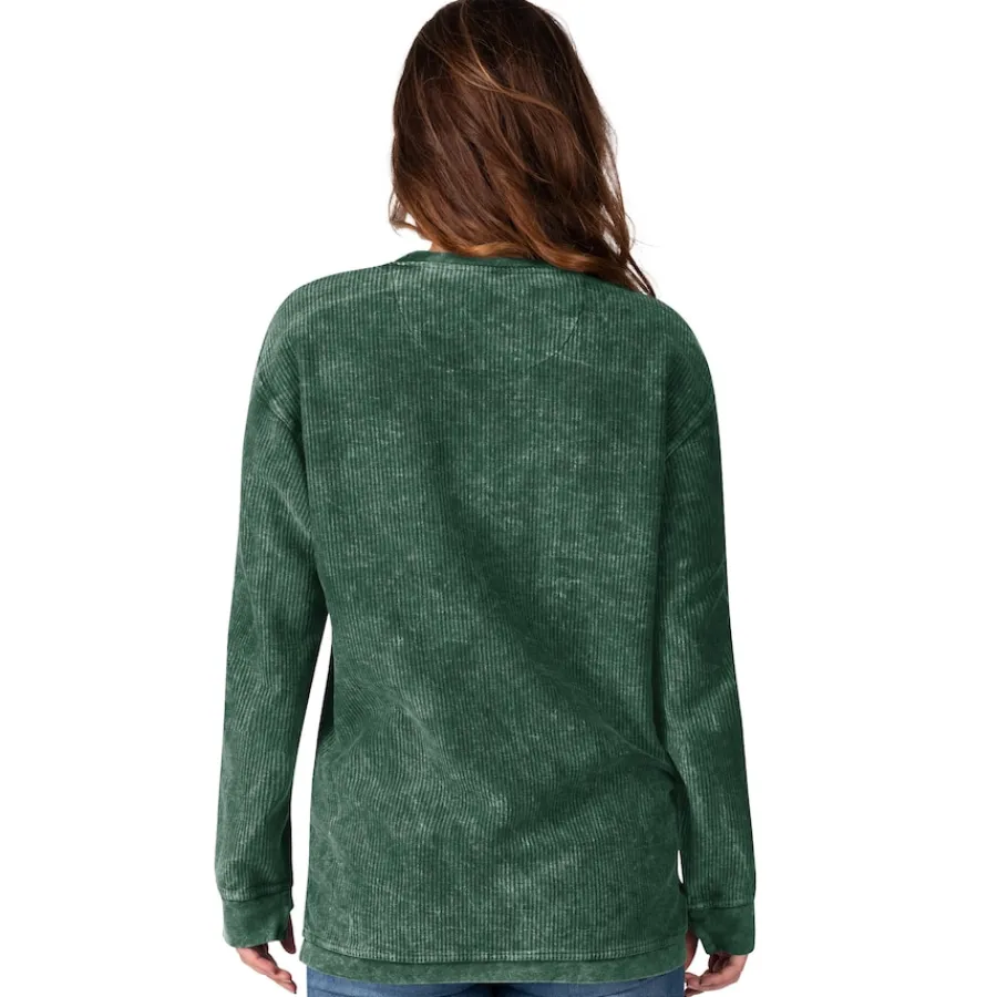 Women New York Jets Sweatshirts & Fleece | Women^Women's G-III 4Her By Carl Banks Green Comfy Cord Pullover Sweatshirt