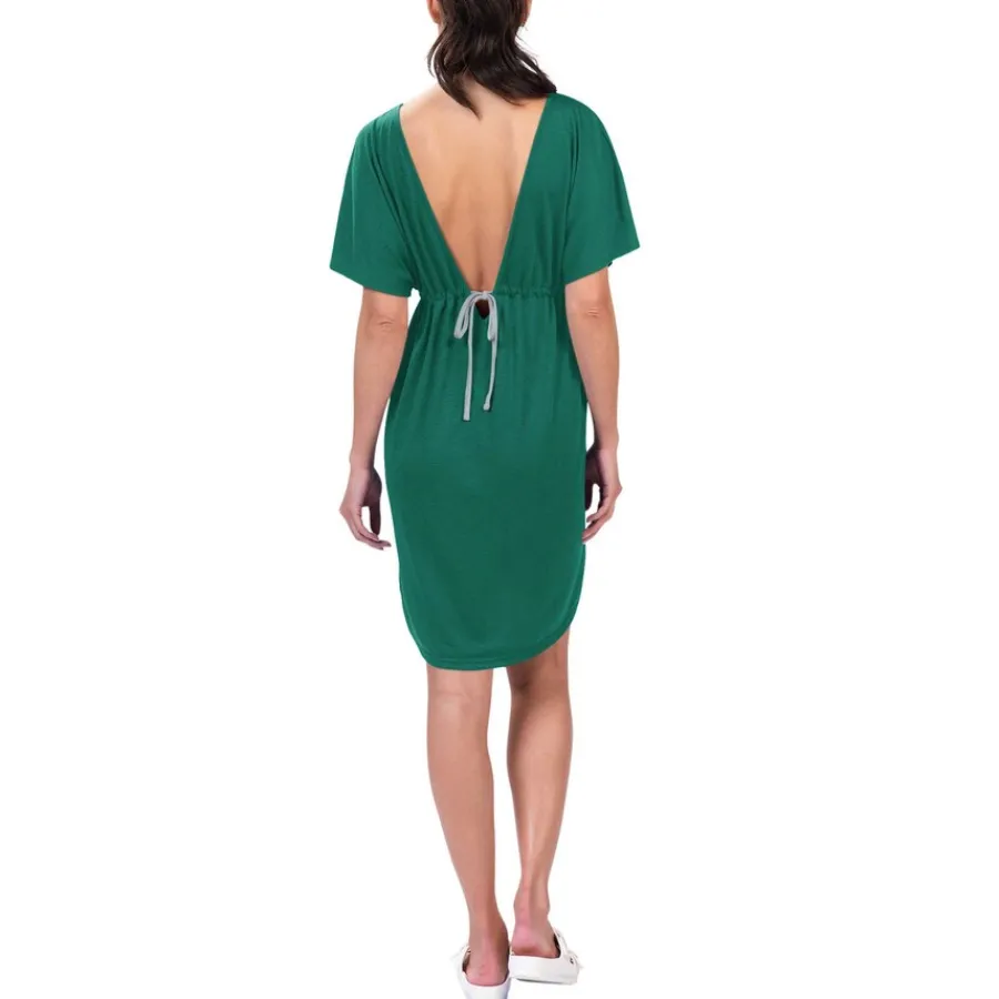 Women New York Jets Swimsuits^Women's G-III 4Her By Carl Banks Green Versus Swim Cover-Up
