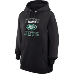 Women New York Jets Jackets^Women's G-III 4Her By Carl Banks Black Team Tri-Blend Fleece Pullover Hoodie