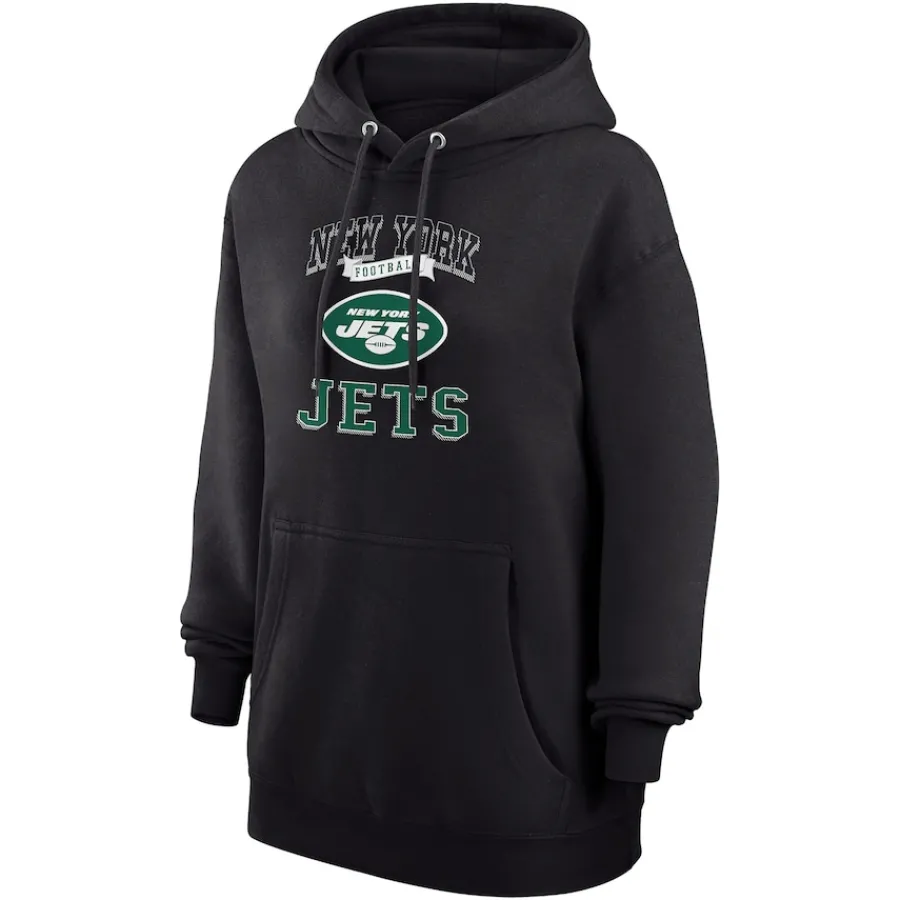 Women New York Jets Jackets^Women's G-III 4Her By Carl Banks Black Team Tri-Blend Fleece Pullover Hoodie