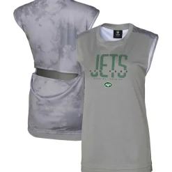 New York Jets Tank Tops^Women's Gray No Sweat Tank Top