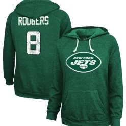 Women New York Jets Sweatshirts & Fleece | Women^Women's Majestic Threads Aaron Rodgers Green Name & Number Tri-Blend Pullover Hoodie