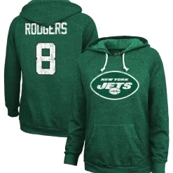 Women New York Jets Sweatshirts & Fleece | Women^Women's Majestic Threads Aaron Rodgers Green Name & Number Tri-Blend Pullover Hoodie