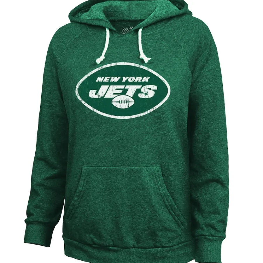 Women New York Jets Sweatshirts & Fleece | Women^Women's Majestic Threads Aaron Rodgers Green Name & Number Tri-Blend Pullover Hoodie