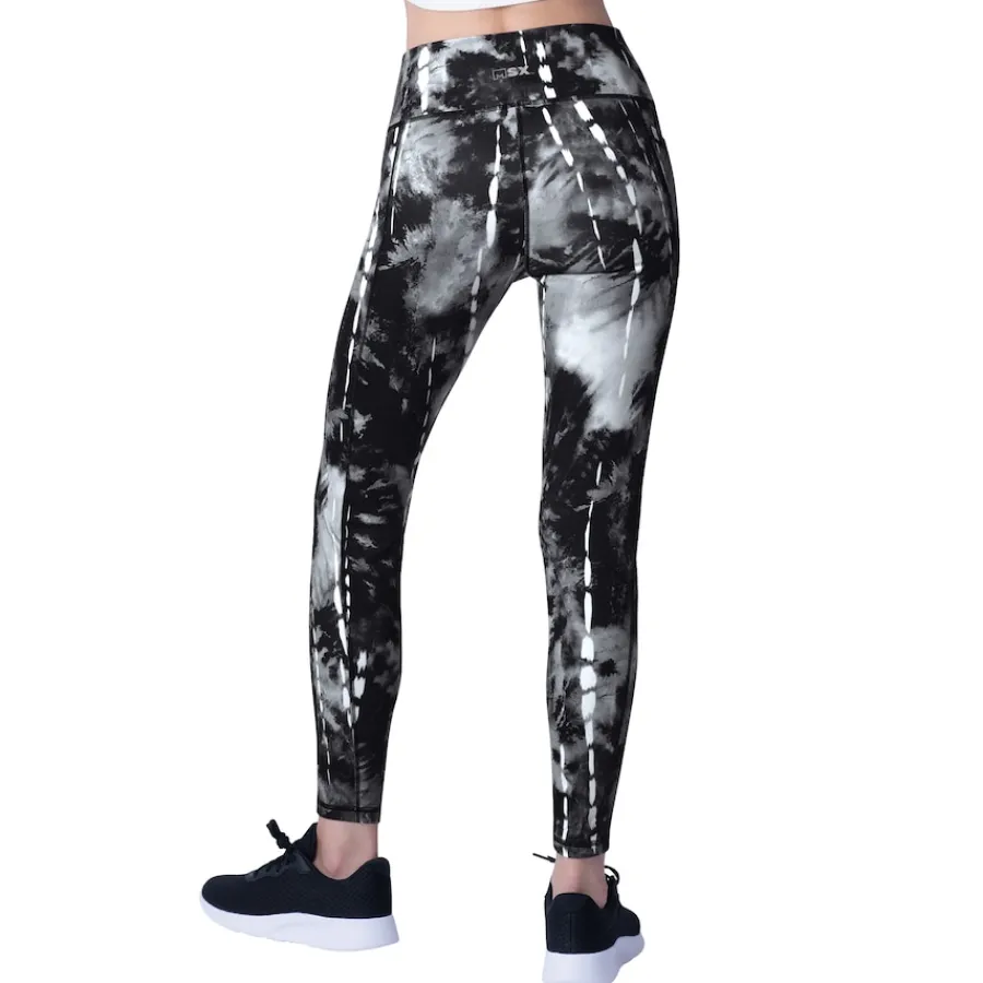 Women New York Jets Shorts & Pants^Women's MSX By Michael Strahan Black Serena Tie-Dye Leggings