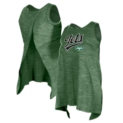 New York Jets Tank Tops^Women's New Era Green Space Dye Active Tank Top