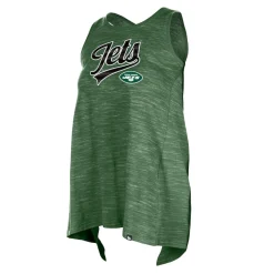 New York Jets Tank Tops^Women's New Era Green Space Dye Active Tank Top