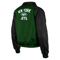 Women New York Jets Jackets^Women's New Era Green Coaches Raglan Full-Snap Jacket