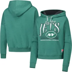 Women New York Jets Sweatshirts & Fleece | Women^Women's New Era Heather Green Boxy Pullover Hoodie
