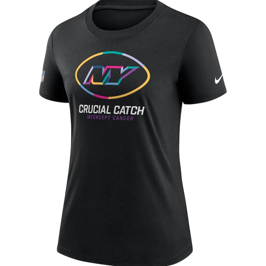 Women New York Jets T-Shirts | Women^Women's Nike Black 2024 NFL Crucial Catch Tri-Blend T-Shirt