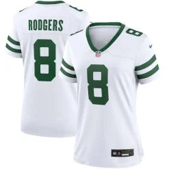 Women New York Jets Jerseys | Women^Women's Nike Aaron Rodgers Legacy White Game Jersey