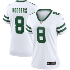Women New York Jets Jerseys | Women^Women's Nike Aaron Rodgers Legacy White Game Jersey