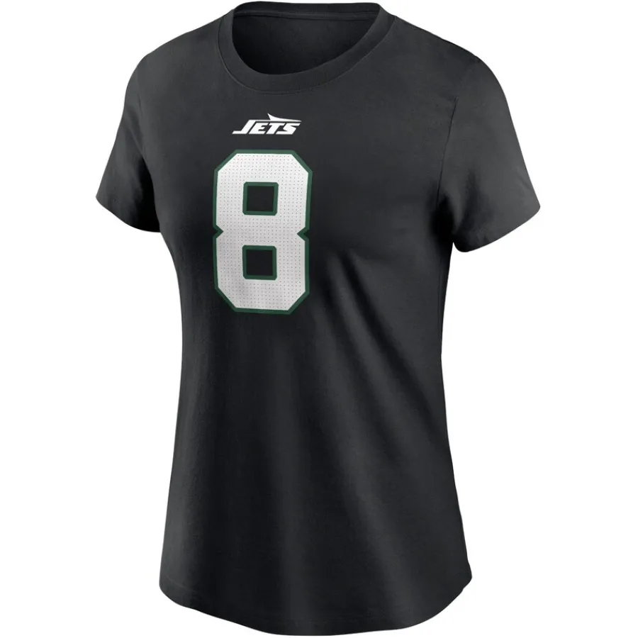 Women New York Jets T-Shirts | Women^Women's Nike Aaron Rodgers Black Name & Number T-Shirt