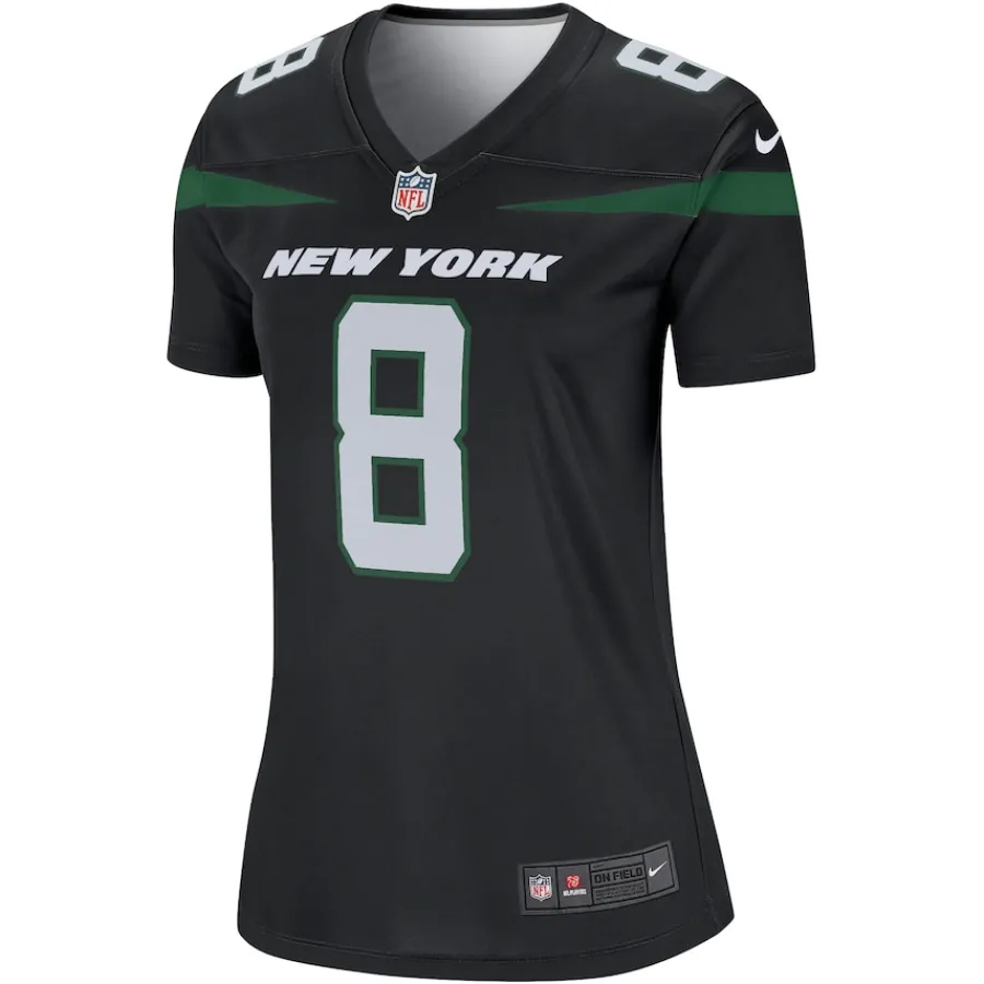 Women New York Jets Jerseys | Women^Women's Nike Aaron Rodgers Stealth Black Alternate Legend Player Performance Top