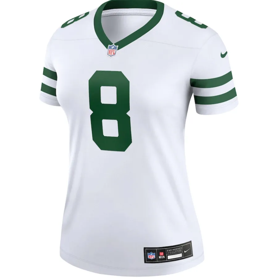 Women New York Jets Jerseys | Women^Women's Nike Aaron Rodgers Legacy White Legend Player Performance Top