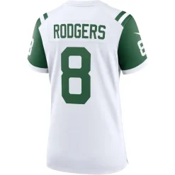 Women New York Jets Jerseys | Women^Women's Nike Aaron Rodgers White Classic Alternate Game Jersey