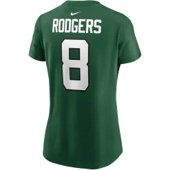 Women New York Jets T-Shirts | Women^Women's Nike Aaron Rodgers Green Player Name & Number T-Shirt