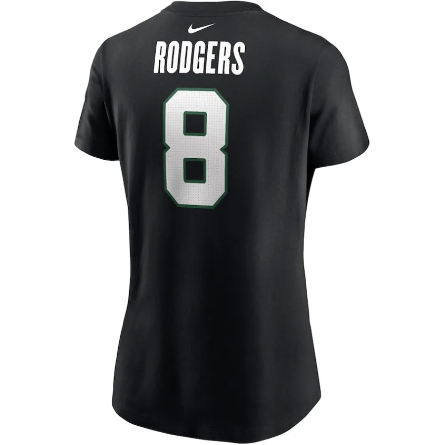 Women New York Jets T-Shirts | Women^Women's Nike Aaron Rodgers Black Name & Number T-Shirt
