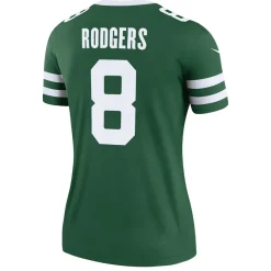 Women New York Jets Jerseys | Women^Women's Nike Aaron Rodgers Legacy Green Legend Player Performance Top