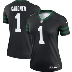 Women New York Jets Jerseys | Women^Women's Nike Ahmad Sauce Gardner Legacy Black Alternate Legend Player Performance Top