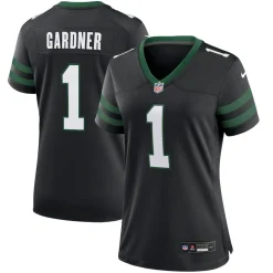 Women New York Jets Jerseys | Women^Women's Nike Ahmad Sauce Gardner Legacy Black Alternate Game Jersey
