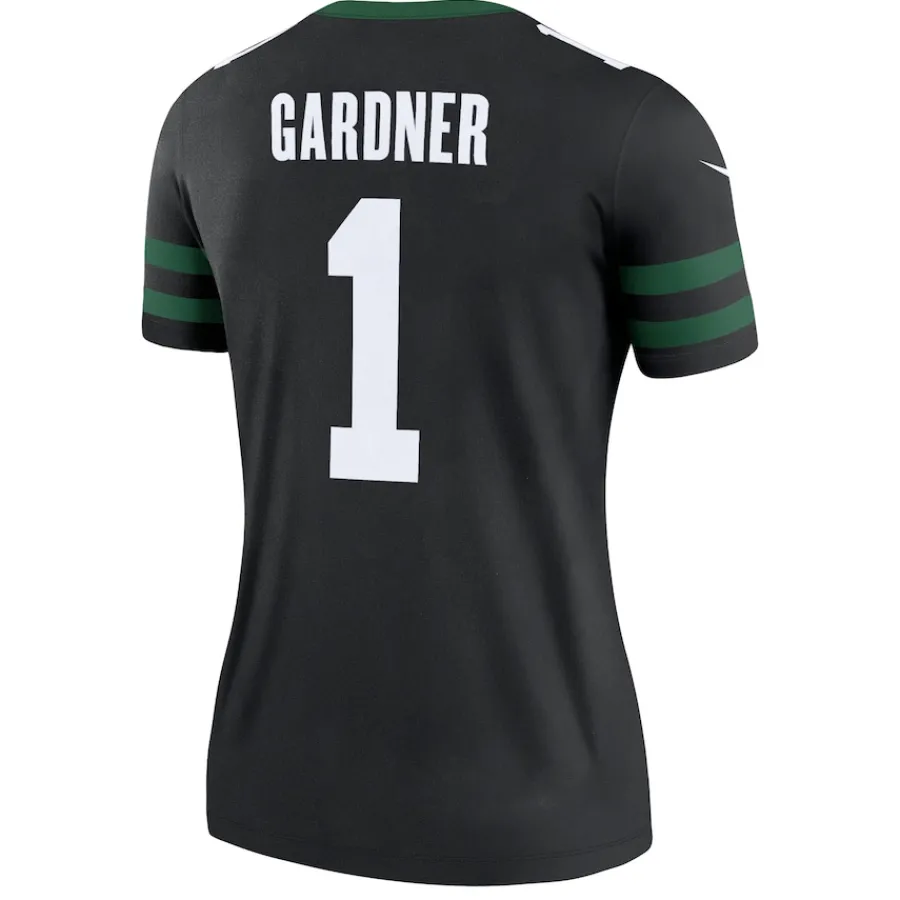 Women New York Jets Jerseys | Women^Women's Nike Ahmad Sauce Gardner Legacy Black Alternate Legend Player Performance Top