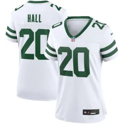 Women New York Jets Jerseys | Women^Women's Nike Breece Hall Legacy White Game Jersey