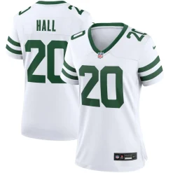 Women New York Jets Jerseys | Women^Women's Nike Breece Hall Legacy White Game Jersey