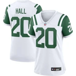 Women New York Jets Jerseys | Women^Women's Nike Breece Hall White Classic Alternate Game Jersey