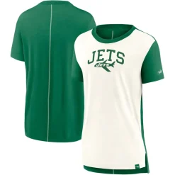 Women New York Jets T-Shirts | Women^Women's Nike Cream/Kelly Green Wordmark Tri-Blend T-Shirt
