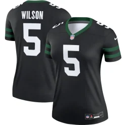 Women New York Jets Jerseys | Women^Women's Nike Garrett Wilson Legacy Black Alternate Legend Player Performance Top