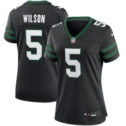Women New York Jets Jerseys | Women^Women's Nike Garrett Wilson Legacy Black Alternate Game Jersey