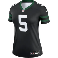 Women New York Jets Jerseys | Women^Women's Nike Garrett Wilson Legacy Black Alternate Legend Player Performance Top